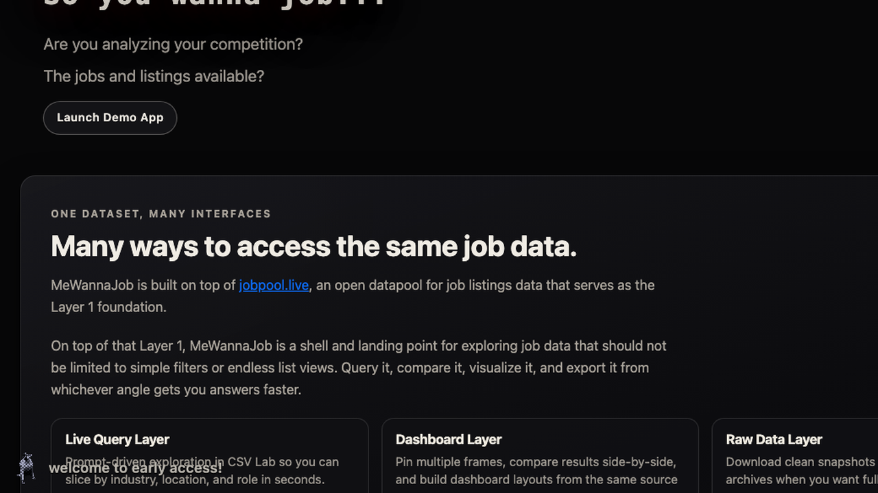 Me Wanna Job one dataset many interfaces section